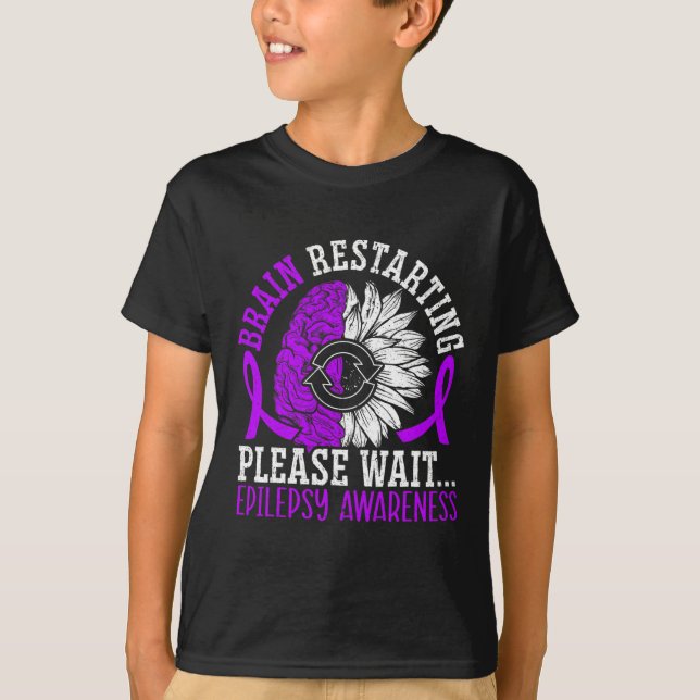 Camiseta Reinicio del cerebro Por Favor Espere Epilepsia Ep (Anverso)
