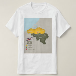 Camiseta Reino de Bélgica mapa hermoso