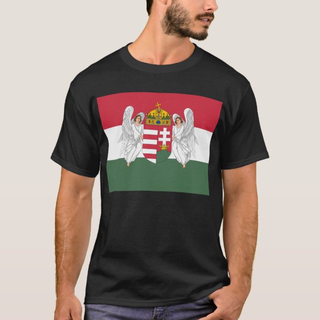 Camiseta Reino de la bandera de Hungría (Anverso)