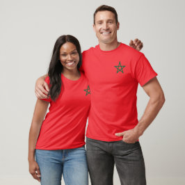Camiseta Reino de Marruecos Bandera Estrella Verde Roja Mar