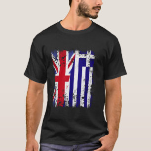 Camiseta Reino Unido Grecia Media Bandera Británica Griega 