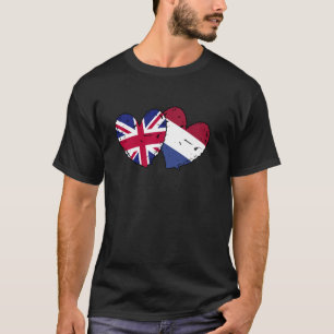 Camiseta Reino Unido Países Bajos Corazones Bandera Amistad
