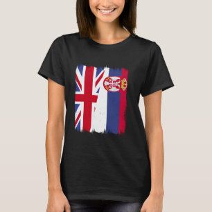 Camiseta Reino Unido Serbia media bandera Srbija raíces bri
