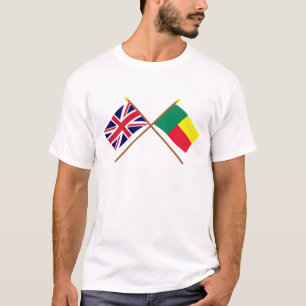 Camiseta Reino Unido y banderas cruzadas Benin