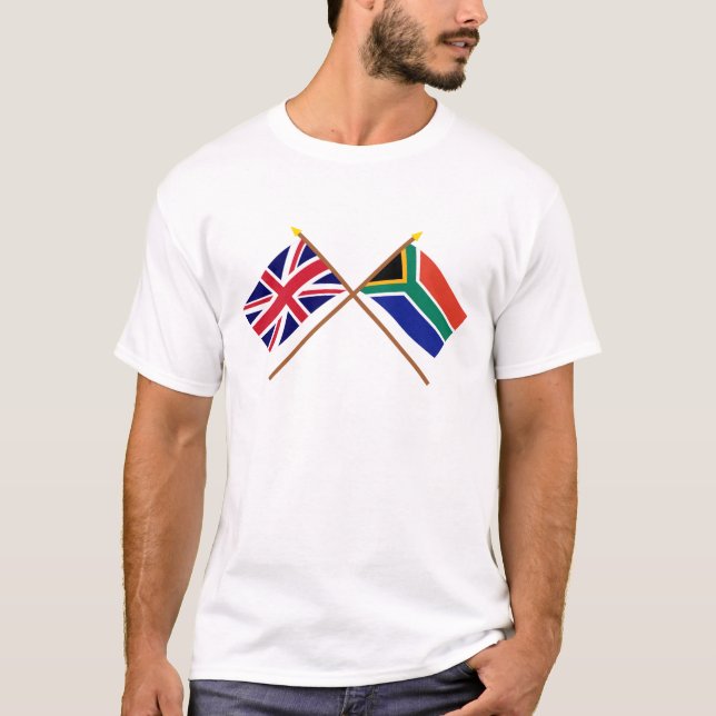Camiseta Reino Unido y banderas cruzadas Suráfrica (Anverso)