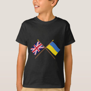 Camiseta Reino Unido y banderas cruzadas Ucrania