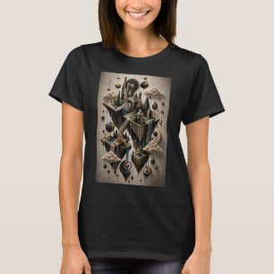Camiseta Reinos flotantes geométricos en micro mosaico 3D
