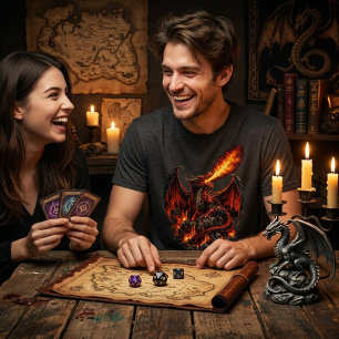 Camiseta Reinos míticos Dragón de Fuego Gráfico