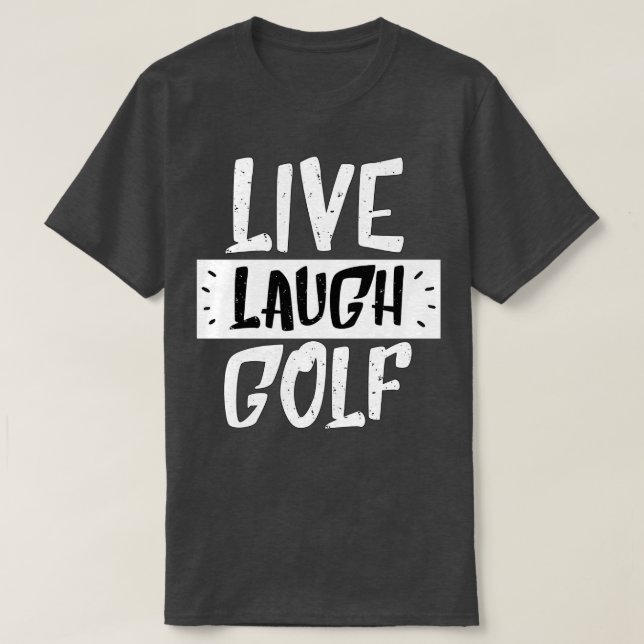 Camiseta reír en vivo golf inspirador blanco (Diseño del anverso)