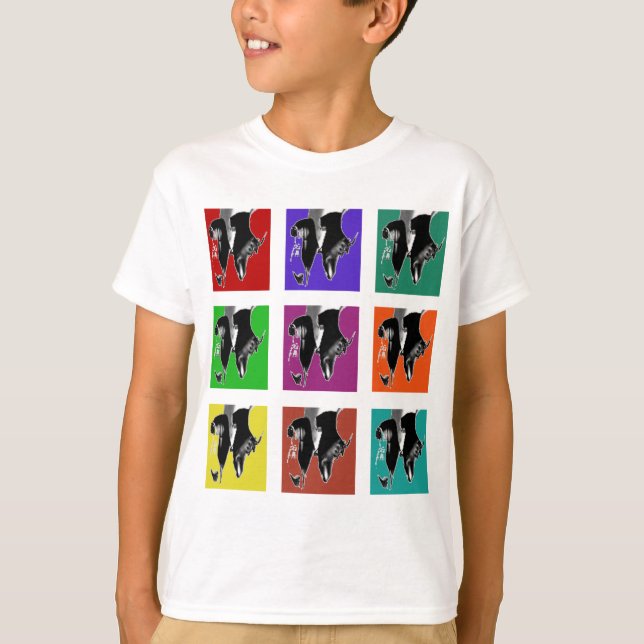 Camiseta Rejilla Muli-Coloreada del golpecito (Anverso)