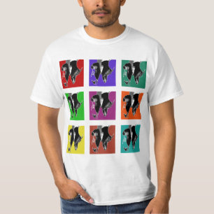 Camiseta Rejilla Muli-Coloreada del golpecito