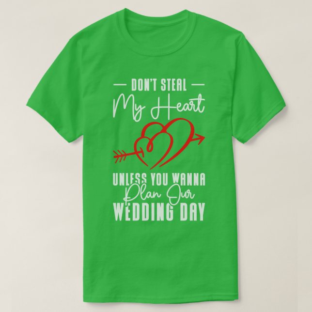 Camiseta Relación Boda de pareja cardíaca Romance citas (Diseño del anverso)