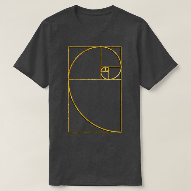 Camiseta Relación de oro Espiral de Fibonacci sagrada 1 (Diseño del anverso)