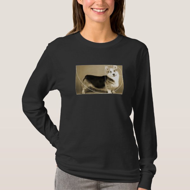 Camiseta Relación dorada Corgi Fibonacci Matemática espiral (Anverso)