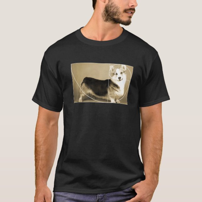 Camiseta Relación dorada Corgi Fibonacci Matemática espiral (Anverso)