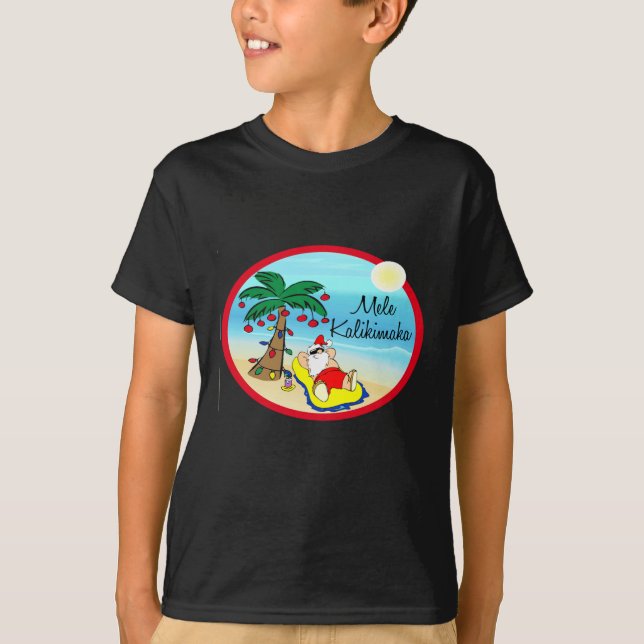 Camiseta Relajación bajo navidad del hawaiin de Santa de la (Anverso)