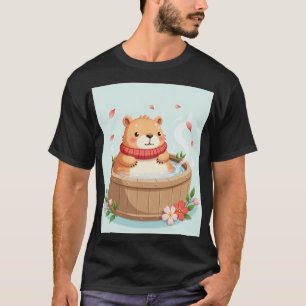 Camiseta Relajación de Capybara en Bañera Kawaii Sticker Ac