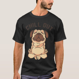 Camiseta Relajación de perros Pug Meditación Lotus Asiento 