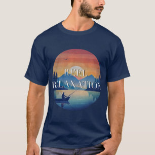 Camiseta Relajación de tambores, pesca, diseño temático de 