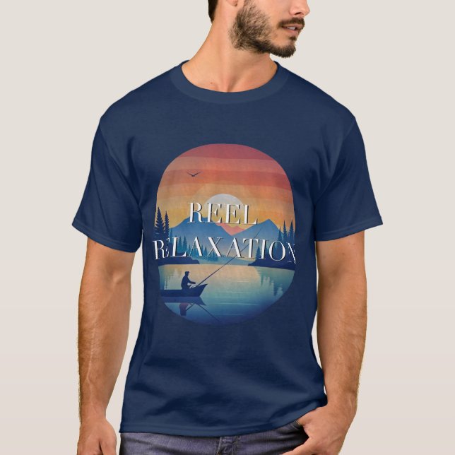 Camiseta Relajación de tambores, pesca, diseño temático de  (Anverso)