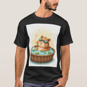 Camiseta Relajación en Bañera de Capibara Rodaja de Pepino