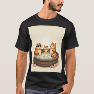 Camiseta Relajación en Bañera de Capibara Té de Flor de Cer