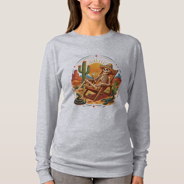 Camiseta Relajada Esqueleto del Desierto (Anverso)