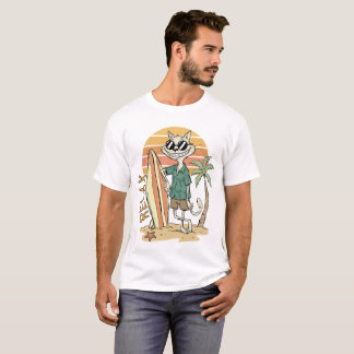 Camiseta Relajado Gato Oleadas Vibraciones 