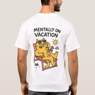 Camiseta Relajado gato personalizado con un cóctel