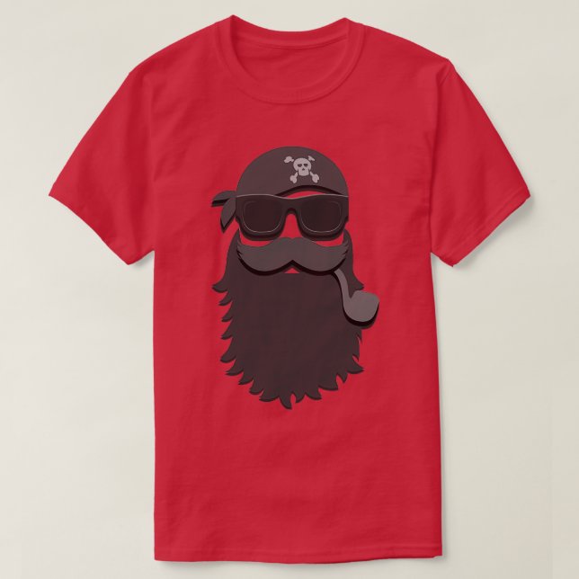 Camiseta Relajado Pirate Sun Glasses Divertido Hombres con  (Diseño del anverso)