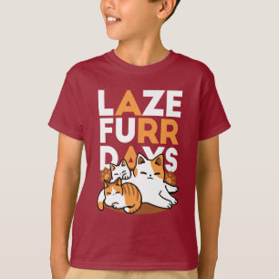 Camiseta Relajando el arte del gato - 'Días de furor perezo