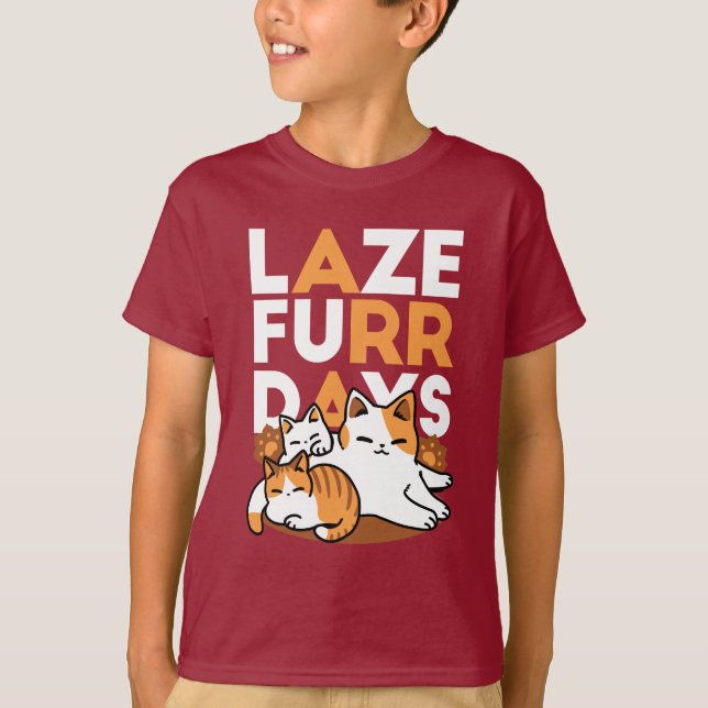 Camiseta Relajando el arte del gato - 'Días de furor perezo (Anverso)