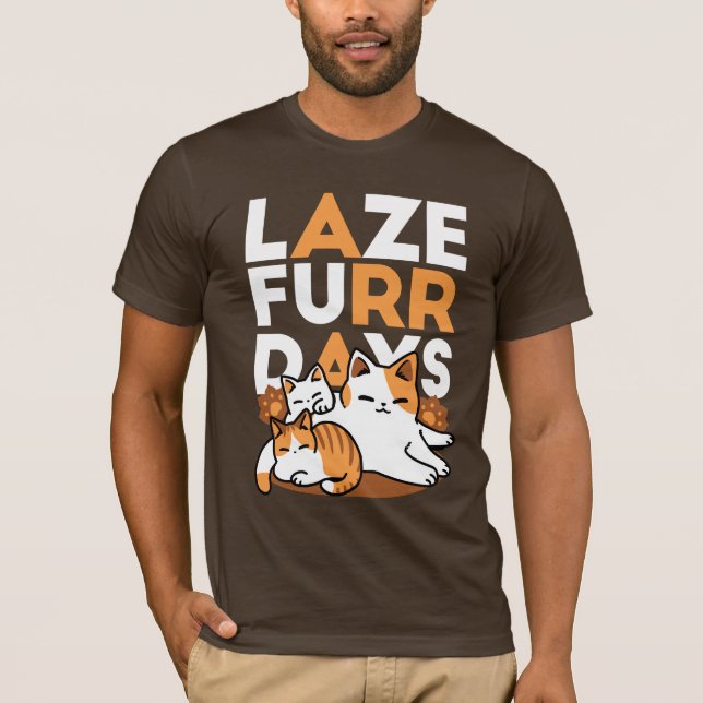 Camiseta Relajando el arte del gato - 'Días de furor perezo (Anverso)