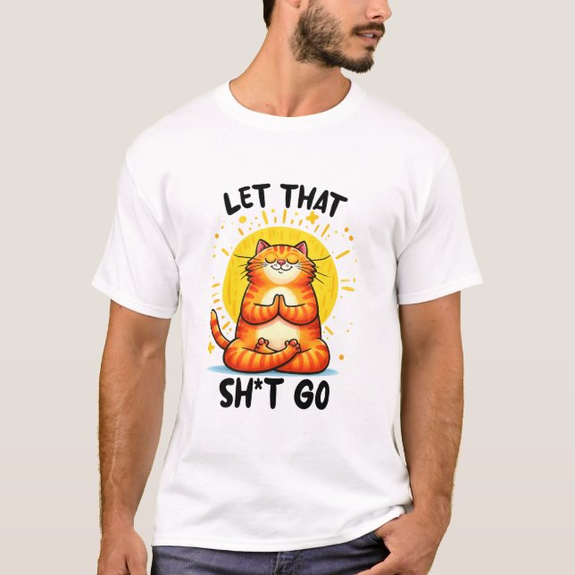 Camiseta Relajando la meditación del gato (Anverso)