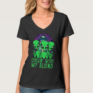 Camiseta Relajándome con mi grupo de aliens niños pequeños