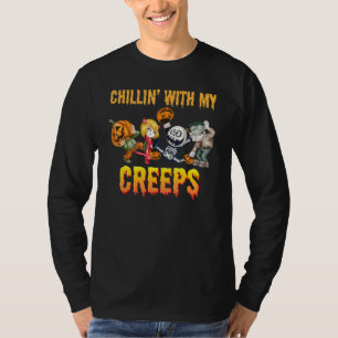 Camiseta Relajándome Con Mis Creados Bruja Momia Zombies Va