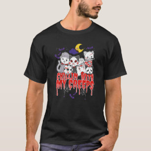 Camiseta Relajándome Con Mis Gatos De Terror Asesino En Ser