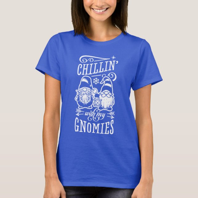 Camiseta Relajándome Con Mis Gnomos Gnomos De Navidad Cuare (Anverso)