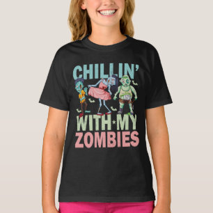 Camiseta Relajándome con mis zombies _ Ropa divertida de Ha