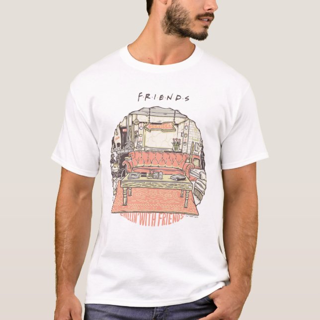 Camiseta Relajándose con FRIENDS™ Cartoon 2 (Anverso)