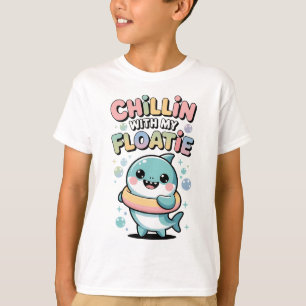 Camiseta Relajándose con mi flotador Bebé Tiburón Niños