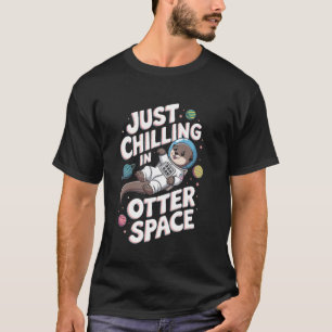 Camiseta Relajándose en el espacio de nutria astronomía ast