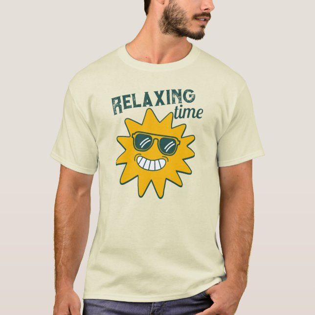 Camiseta Relajante tiempo sol sonriente con gafas de sol (Anverso)
