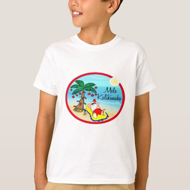Camiseta Relajarse bajo los Navidades de Palm Santa hawaiin (Anverso)