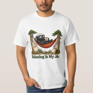 Camiseta Relajarse es mi trabajo Diseño de camping de tejón