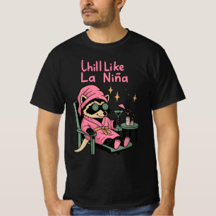 Camiseta Relájate como el Mapache La Niña   Animal Divertid