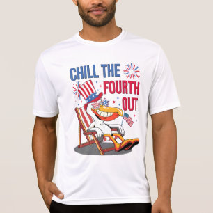 Camiseta Relájate el Cuatro de Julio con un Pelícano Divert