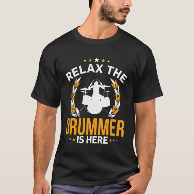 Camiseta Relájate, El Tambor Está Aquí Instrumento Percussi (Anverso)