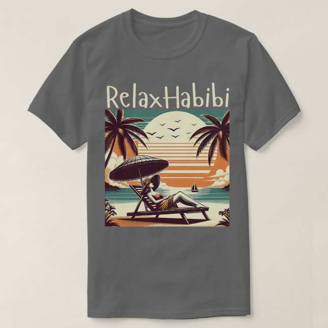 Camiseta Relájate Habibi Romántico Funny Raíces Árabes Yoga (Diseño del anverso)