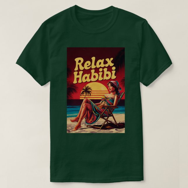 Camiseta Relájate Habibi Romántico Funny Raíces Árabes Yoga (Diseño del anverso)